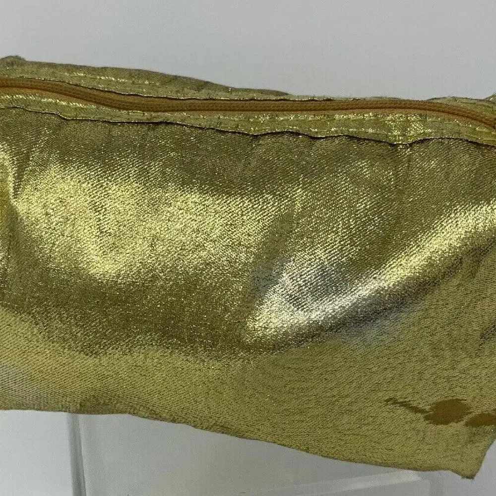 Vintage Krizia Gold Metallic Lame Make Up Bag